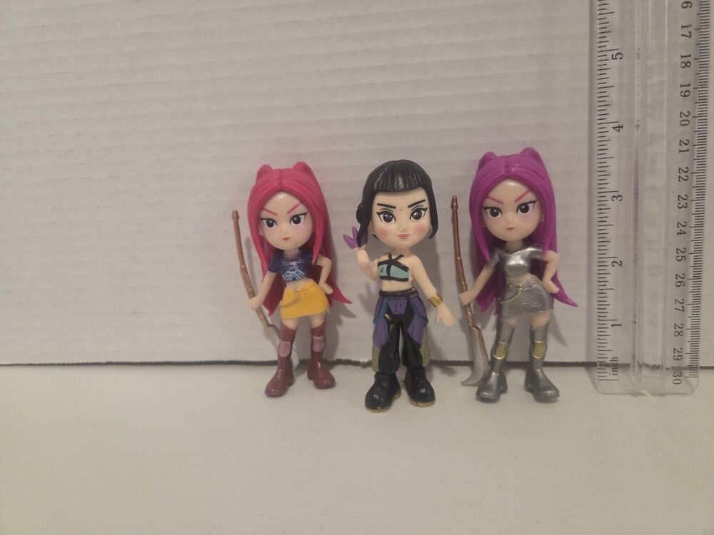 3 KPop Demon Hunters HUNTR/X  Cute 4” Kids Toys Amime Figurines